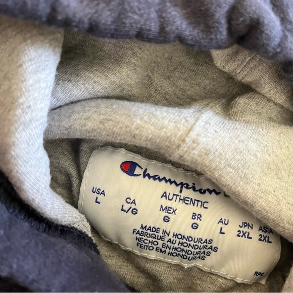 cropped navy blue oversized champion hoodie sweatshirt - Picture 2 of 2